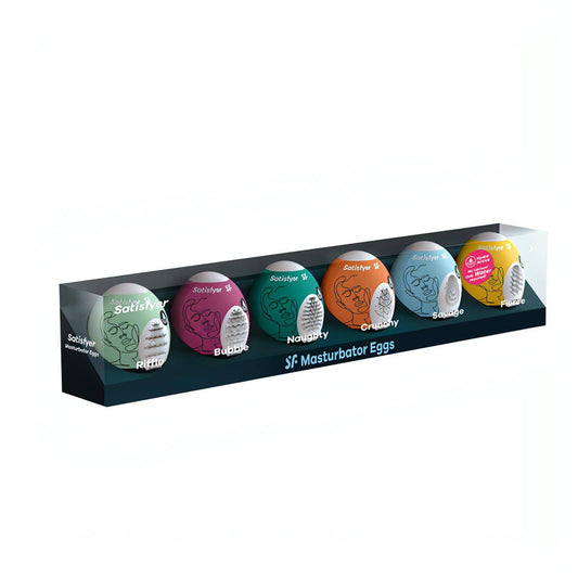 Satisfyer Masturbator Eggs - Mixed 6 Pack - Set of 6 Stroker Sleeves - Btantalized.com.au
