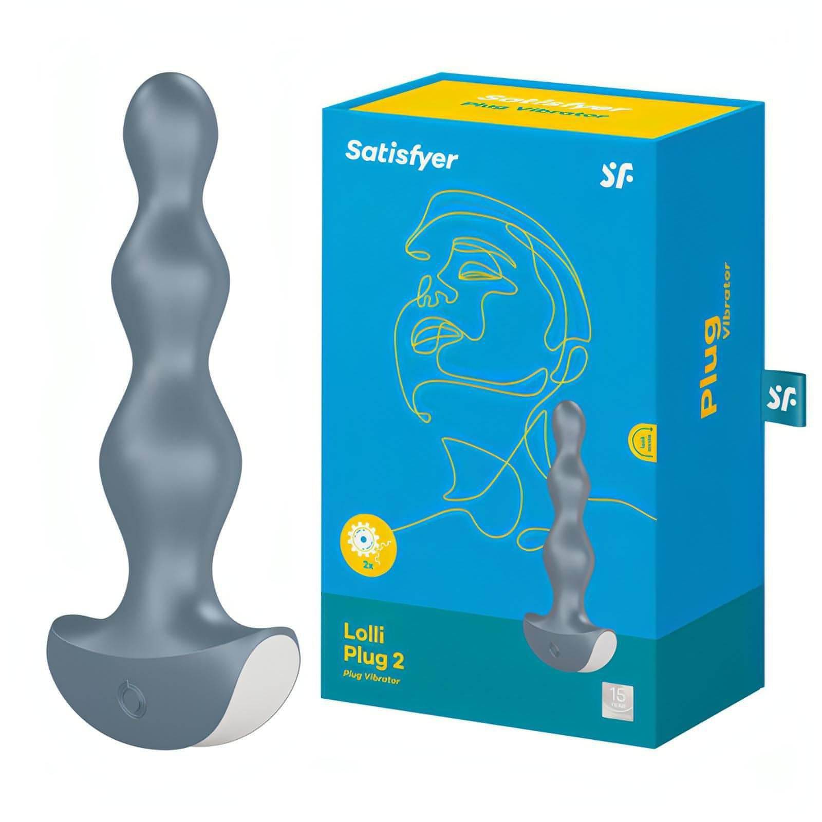 Satisfyer Lolli-Plug 2 - Gray Vibrating Anal Beads - Btantalized.com.au