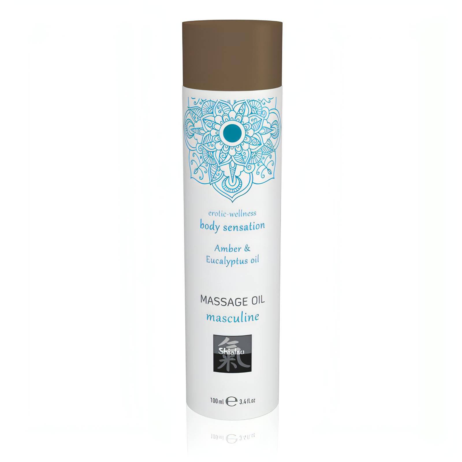 SHIATSU Massage Oil - Masculine - Amber & Eucalyptus Oil Scented - 100 ml - Btantalized.com.au