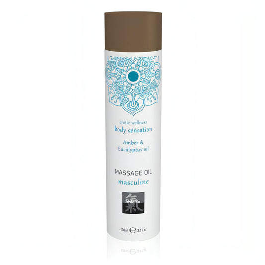 SHIATSU Massage Oil - Masculine - Amber & Eucalyptus Oil Scented - 100 ml - Btantalized.com.au