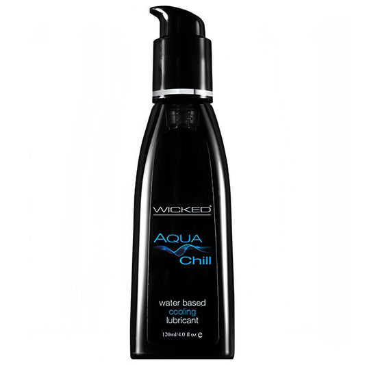Wicked Aqua Chill - Cooling Water Based Lubricant - 120 ml (4 oz) Bottle - Btantalized.com.au
