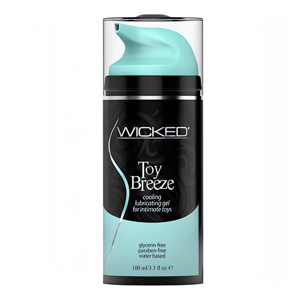 Wicked Toy Breeze - Cooling Glycerin Free Water Based Lubricant - 100 ml (3.3 oz) Bottle - Btantalized.com.au