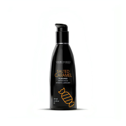 Wicked Aqua Salted Caramel - Salted Caramel Flavoured Water Based Lubricant - 60 ml (2 oz) Bottle - Btantalized.com.au