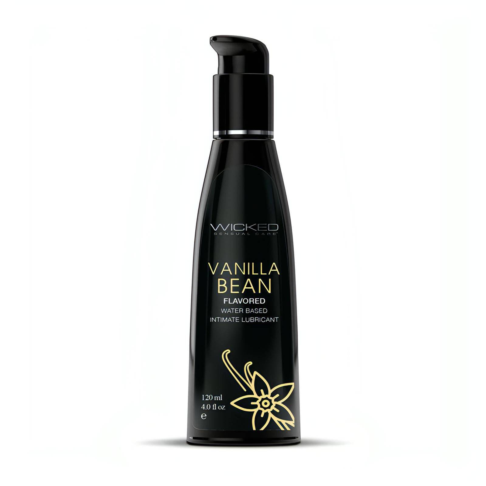 Wicked Aqua Vanilla Bean - Vanilla Bean Flavoured Water Based Lubricant - 120 ml (4 oz) Bottle - Btantalized.com.au