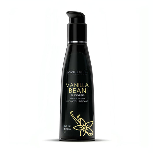 Wicked Aqua Vanilla Bean - Vanilla Bean Flavoured Water Based Lubricant - 120 ml (4 oz) Bottle - Btantalized.com.au