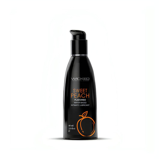 Wicked Aqua Sweet Peach - Sweet Peach Flavoured Water Based Lubricant - 60 ml (2 oz) Bottle - Btantalized.com.au
