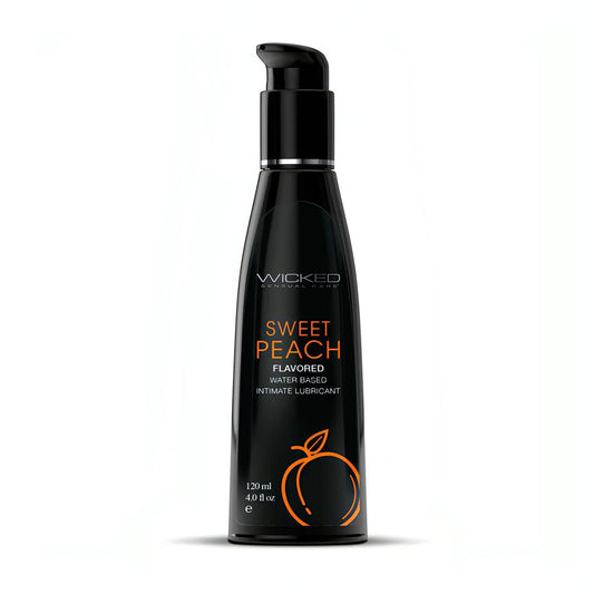 Wicked Aqua Sweet Peach - Sweet Peach Flavoured Water Based Lubricant - 120 ml (4 oz) Bottle - Btantalized.com.au