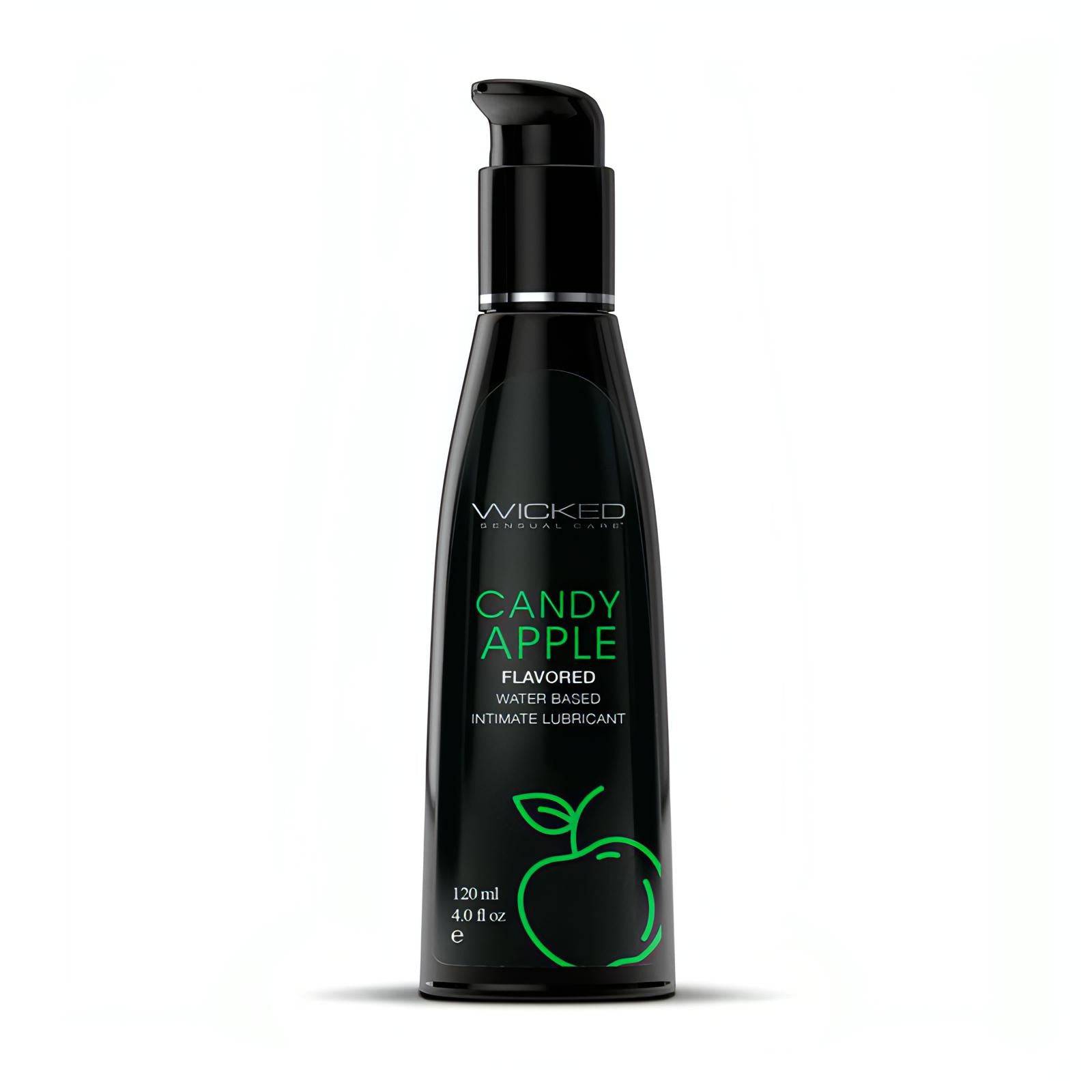 Wicked Aqua Candy Apple - Candy Apple Flavoured Water Based Lubricant - 120 ml (4 oz) Bottle - Btantalized.com.au