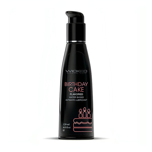 Wicked Aqua Birthday Cake - Birthday Cake Flavoured Water Based Lubricant - 120 ml (4 oz) Bottle - Btantalized.com.au