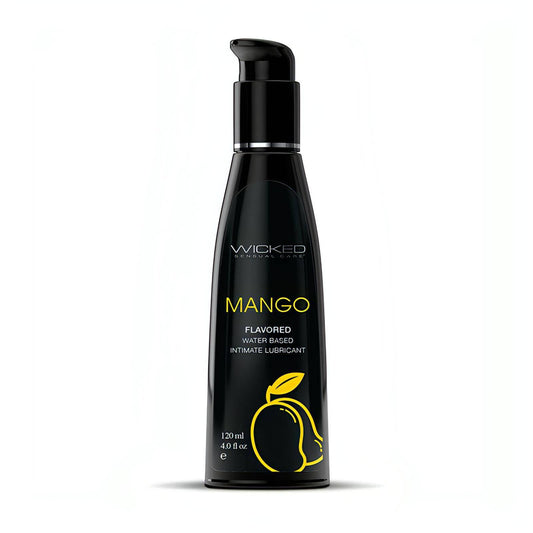 Wicked Aqua Mango - Mango Flavoured Water Based Lubricant - 120 ml (4 oz) Bottle - Btantalized.com.au