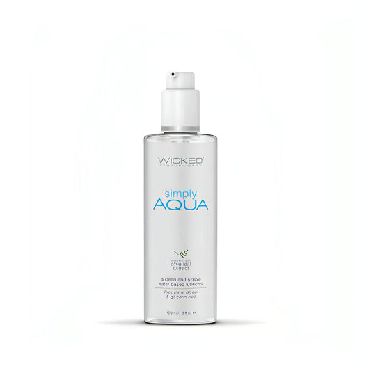 Wicked Simply Aqua - Water Based Lubricant - 120 ml (4 oz) Bottle - Btantalized.com.au