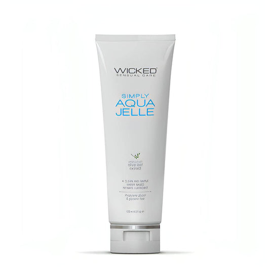 Wicked Simply Aqua Jelle - Water Based Anal Lubricant - 120 ml (4 oz) Bottle - Btantalized.com.au