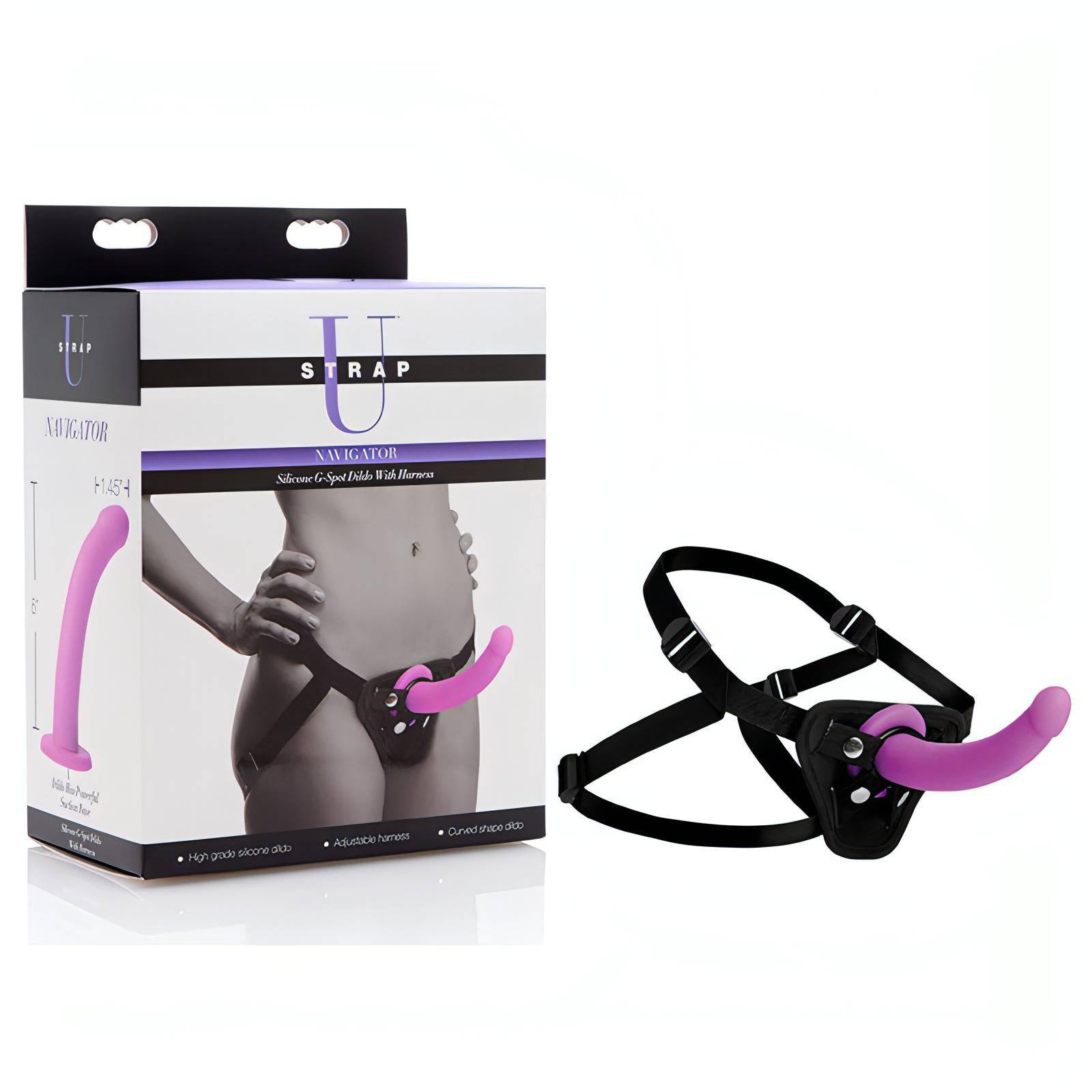Strap-U Navigator -  16.5 cm Silicone G-Spot Strap-On - Btantalized.com.au