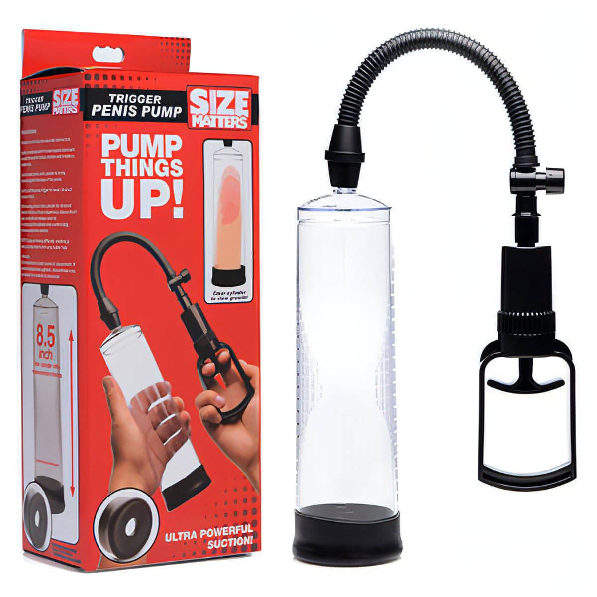 Size Matters Trigger Penis Pump - Clear Penis Pump - Btantalized.com.au