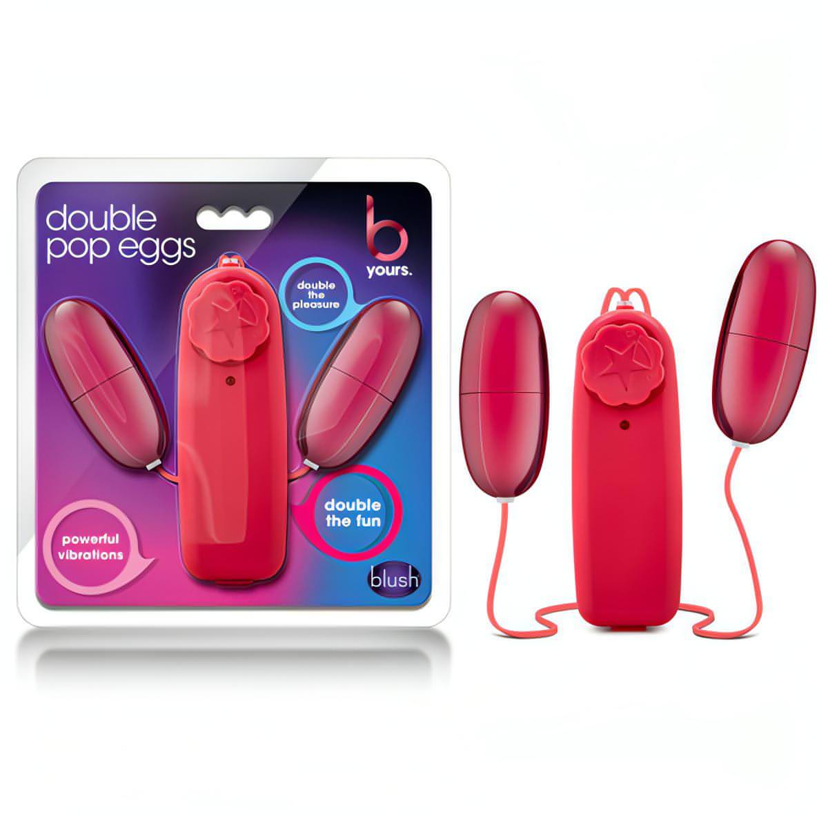 B Yours Double Pop Eggs - Cerise  Dual Vibrating Eggs - Btantalized.com.au