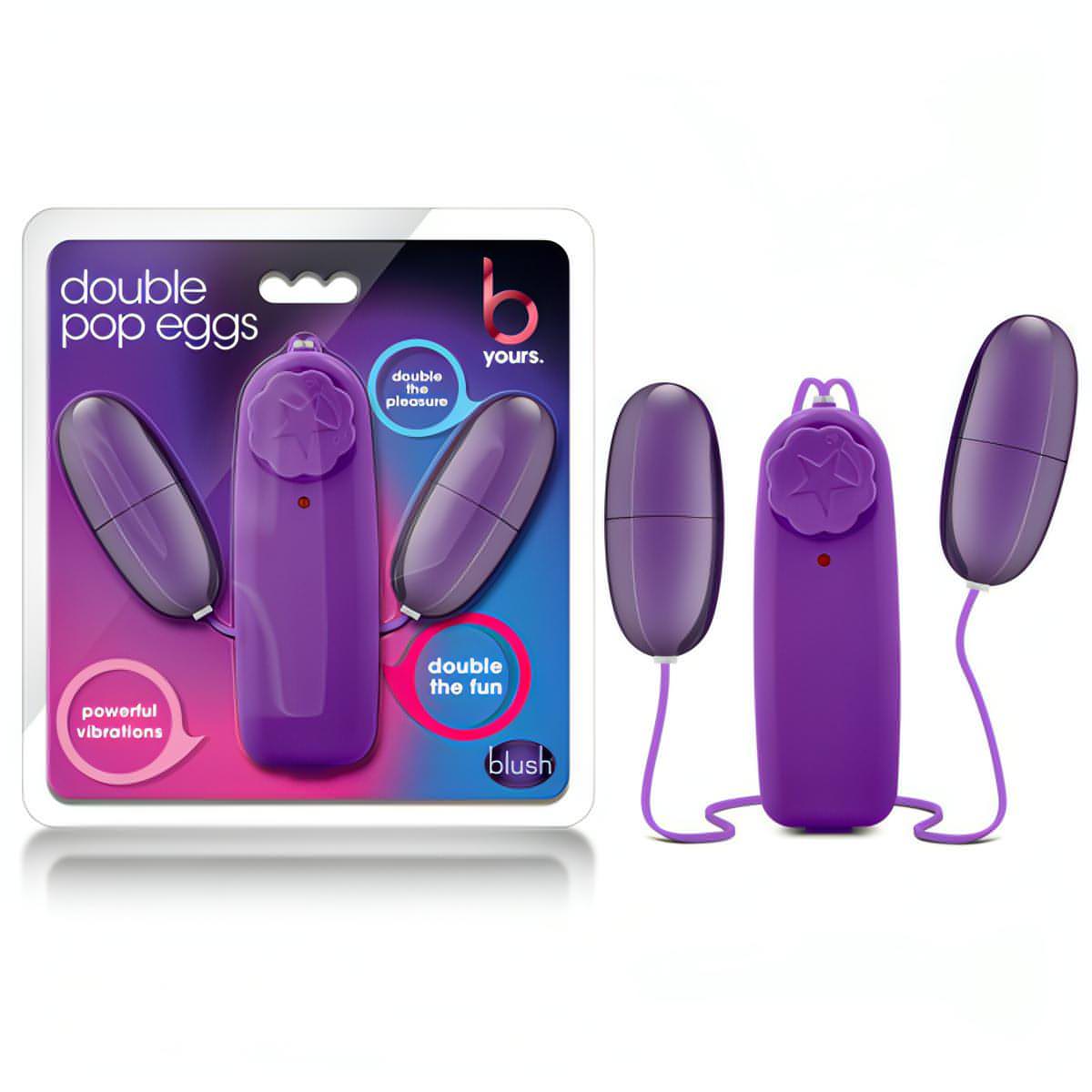 B Yours Double Pop Eggs - Plum  Dual Vibrating Eggs - Btantalized.com.au