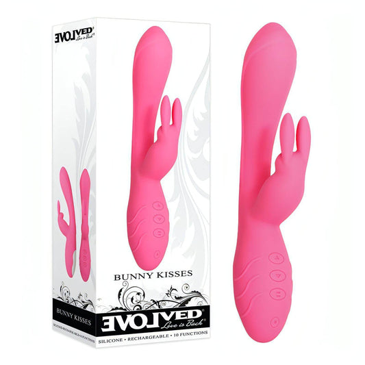 Evolved Bunny Kisses -  20 cm USB Rechargeable Rabbit Vibrator - Btantalized.com.au