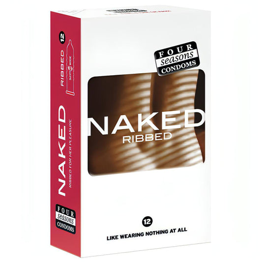 Naked Ribbed - Ultra Thin Ribbed & Lubed Condoms - 12 Pack - Btantalized.com.au