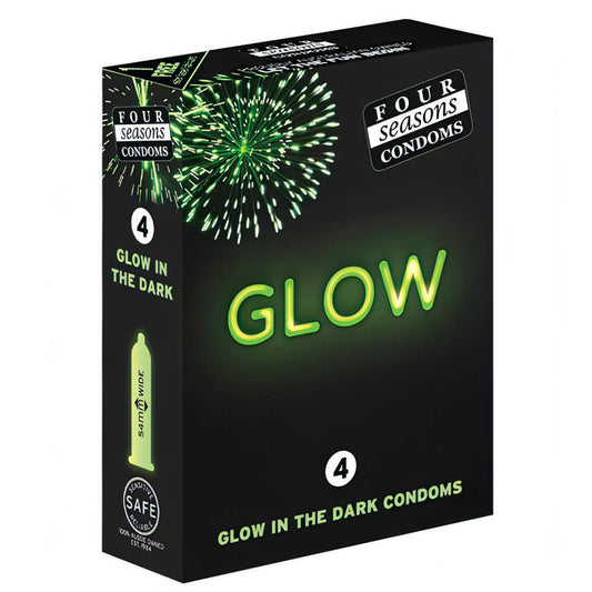 Glow N' Dark Condoms - Glow In The Dark Lubricated Condoms - 4 Pack - Btantalized.com.au