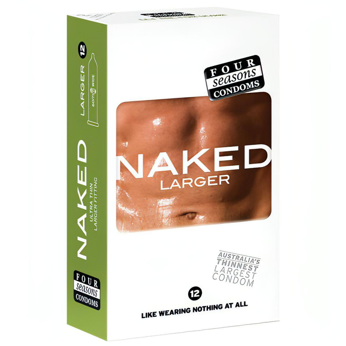Naked Larger Fitting Condoms - Naked Larger Fitting Lubricated Condoms - 12 Pack - Btantalized.com.au