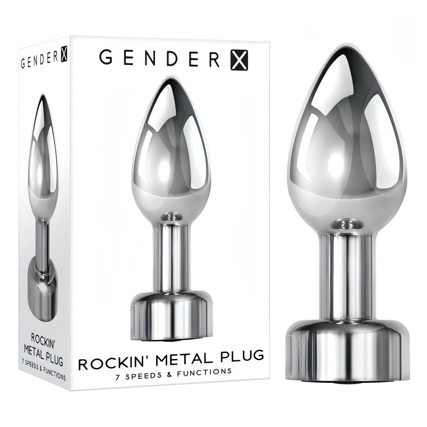 Gender X ROCKIN' METAL PLUG - Metallic 9.3 cm USB Rechargeable Butt Plug - Btantalized.com.au