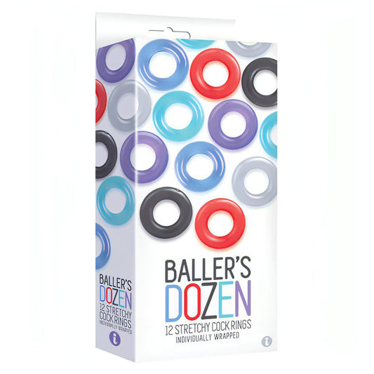 Baller's Dozen - Individually Wrapped Cock Rings - Pack of 12 - Btantalized.com.au