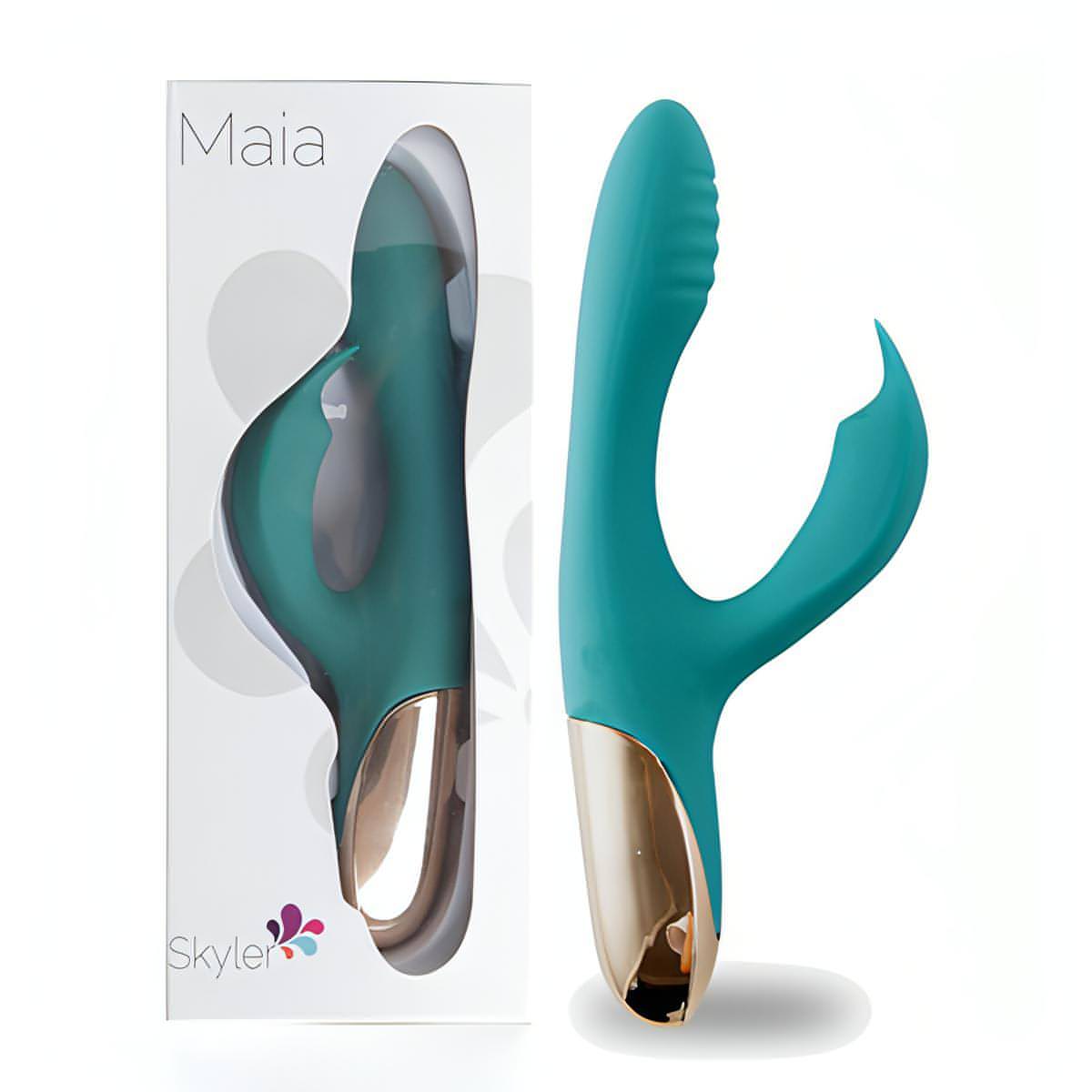 Maia Skyler -  21.6 cm USB Rechargeable Bendable Rabbit Vibrator - Btantalized.com.au