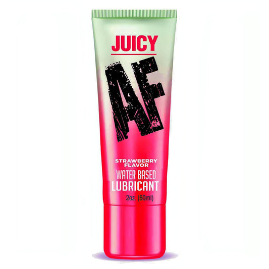 Juicy AF - Strawberry - Strawberry Flavoured Water Based Lubricant - 60 ml Tube - Btantalized.com.au