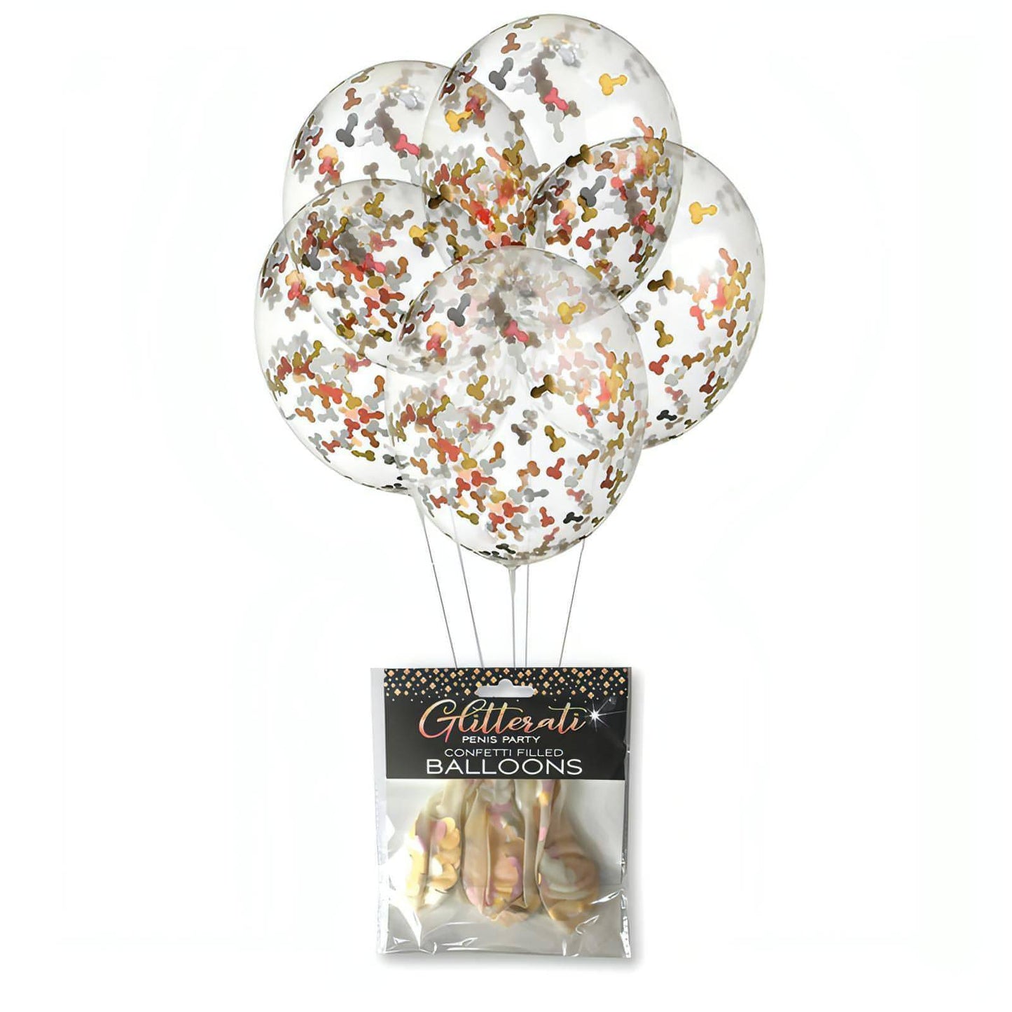 Glitterati - Confetti Balloons - Party Balloons - 5 Pack - Btantalized.com.au