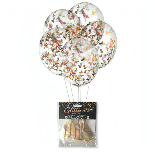 Glitterati - Confetti Balloons - Party Balloons - 5 Pack - Btantalized.com.au