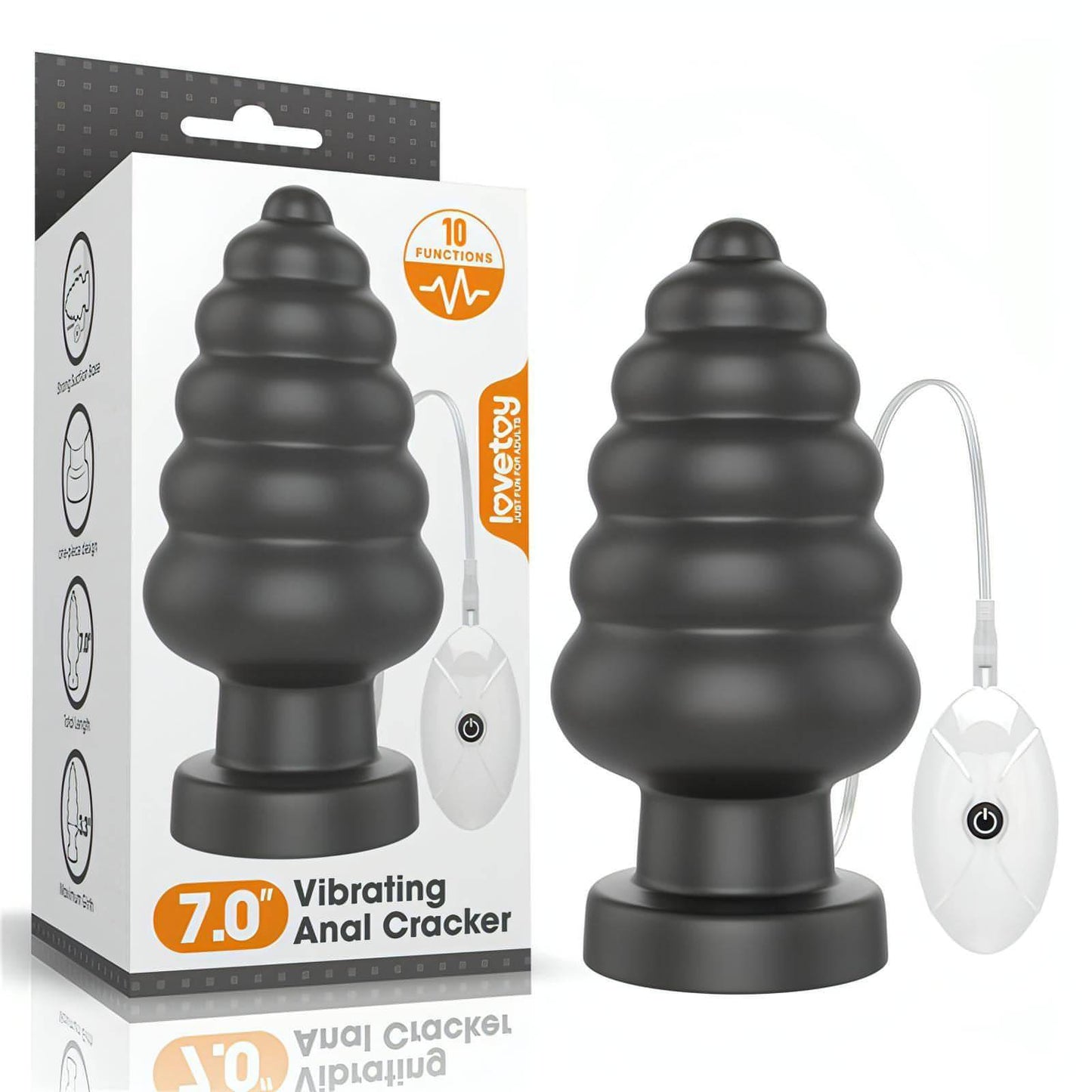 King Sized 7'' Vibrating Anal Cracker -  17.8 cm XL Vibrating Butt Plug - Btantalized.com.au