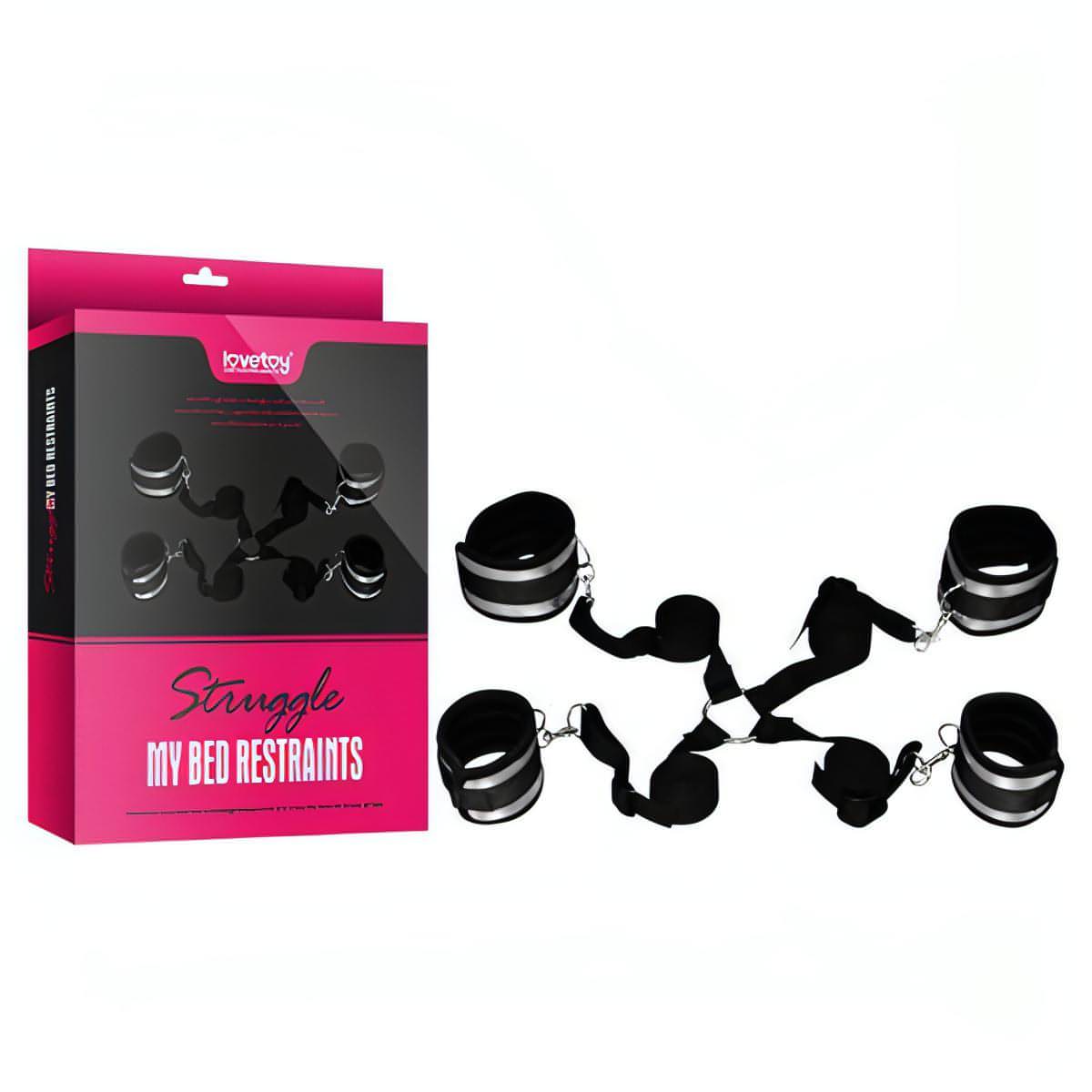 Struggle My Bed Restraints - Wrist & Leg Cuffs Kit - Btantalized.com.au