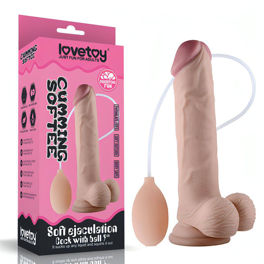 Cumming Softee Soft Ejaculation Cock 9'' with Balls -  22.9 cm Squirting Dong - Btantalized.com.au