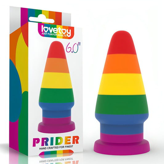 Prider 6'' Anal Plug - Rainbow 15 cm Butt Plug - Btantalized.com.au