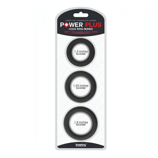 Power Plus Soft Silicone Snug Ring -  Cock Rings - Set of 3 Sizes - Btantalized.com.au