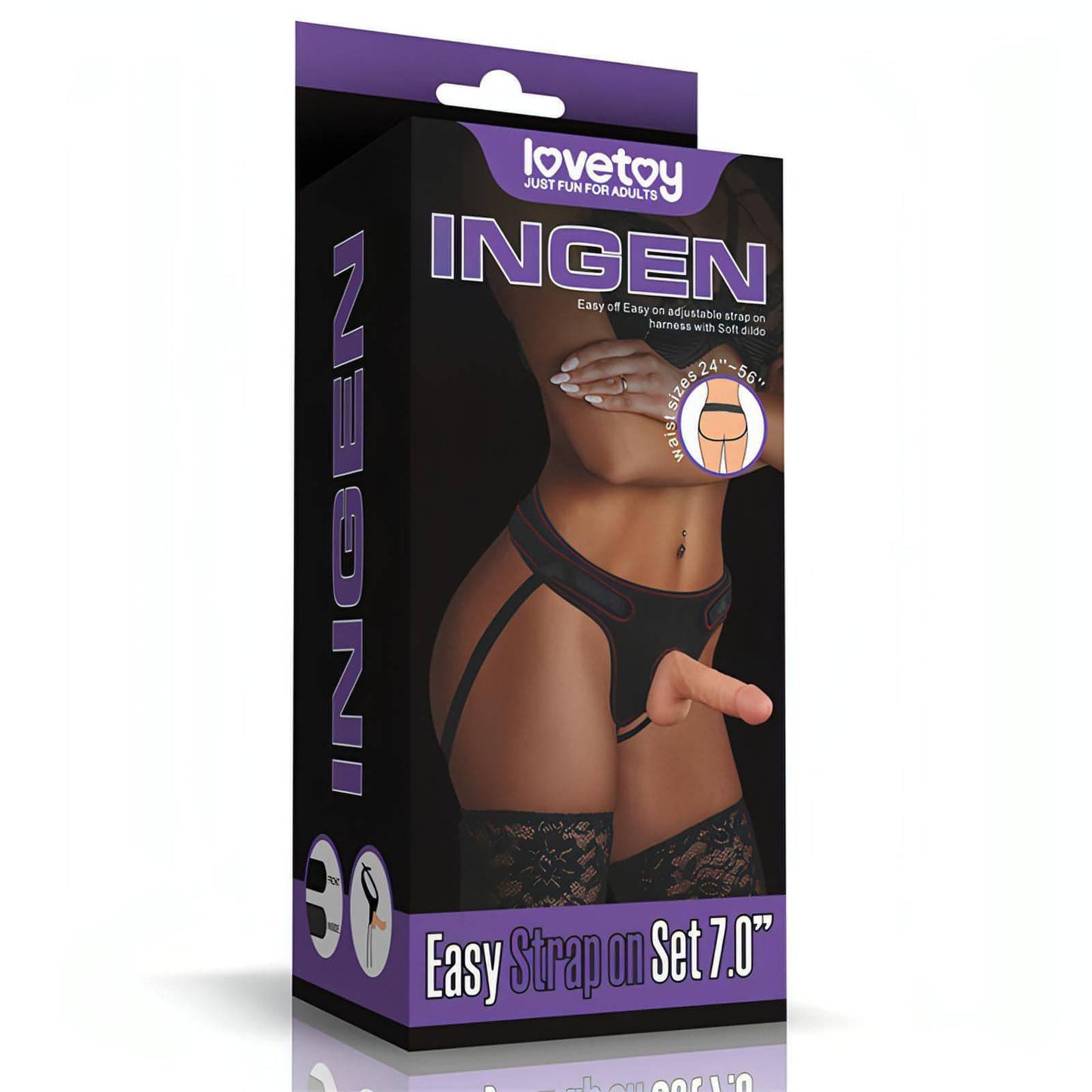 Ingen Easy Strap-On Set -  17.8 cm (7'') Strap-On - Btantalized.com.au