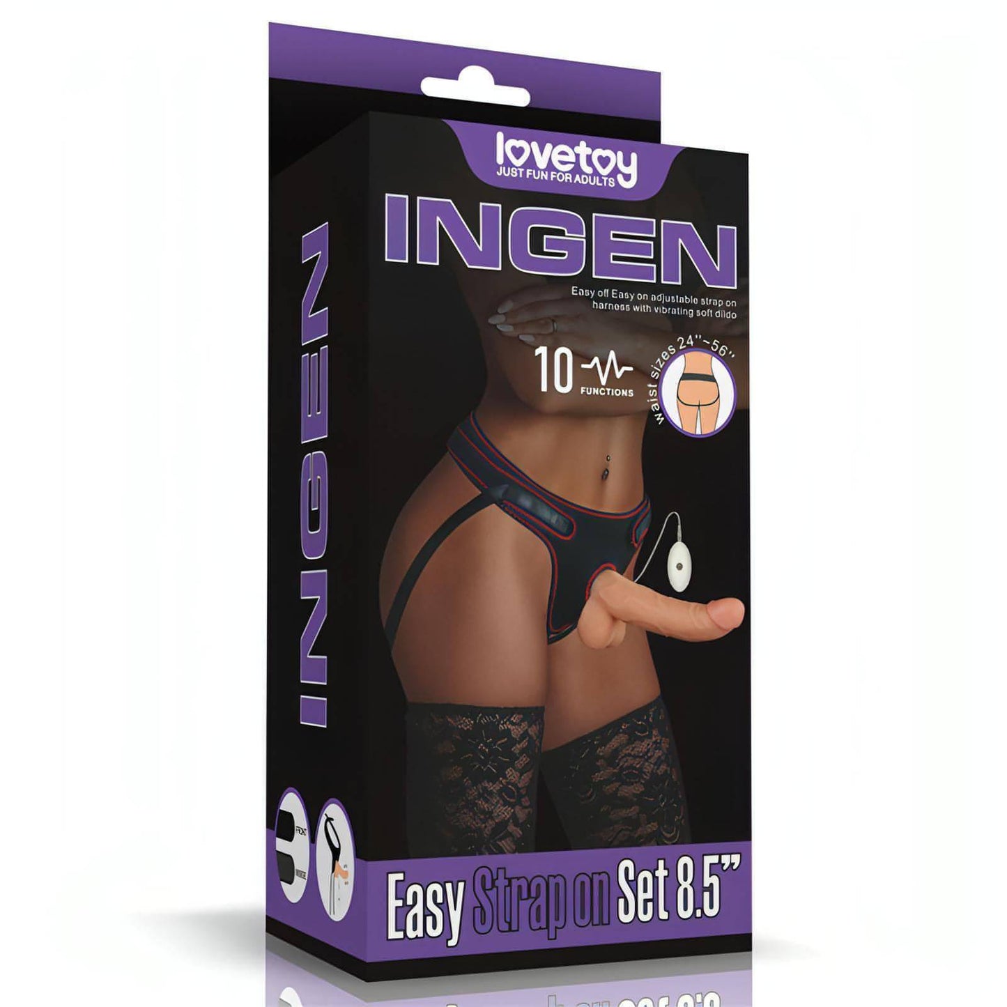 Ingen Vibrating Easy Strap-On Set -  21.6 cm (8.5'') Vibrating Strap-On - Btantalized.com.au
