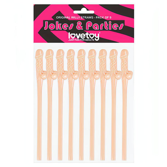 Jokes & Parties Original Willy Straws -  Dicky Straws - Set of 9 - Btantalized.com.au