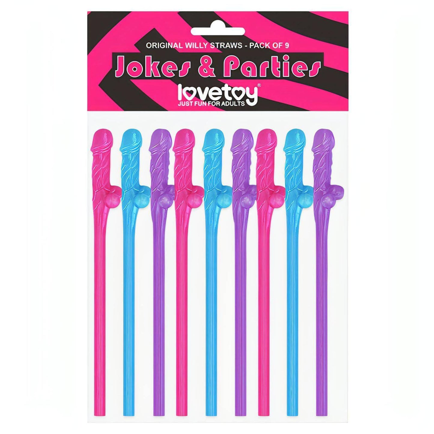 Jokes & Parties Original Willy Straws -  Dicky Straws - Set of 9 - Btantalized.com.au
