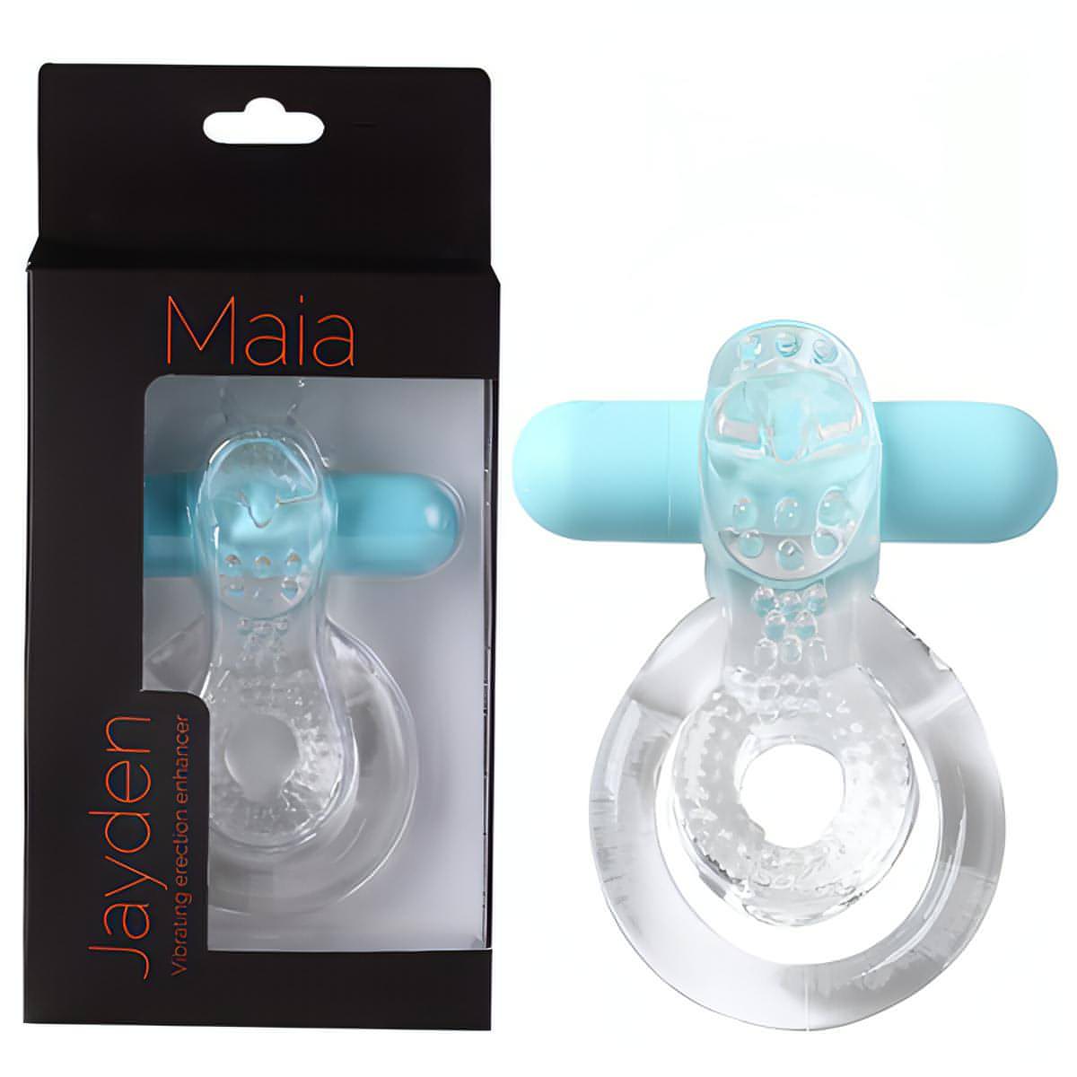 Maia Jayden - /Blue USB Rechargeable Vibrating Cock & Ball Rings - Btantalized.com.au