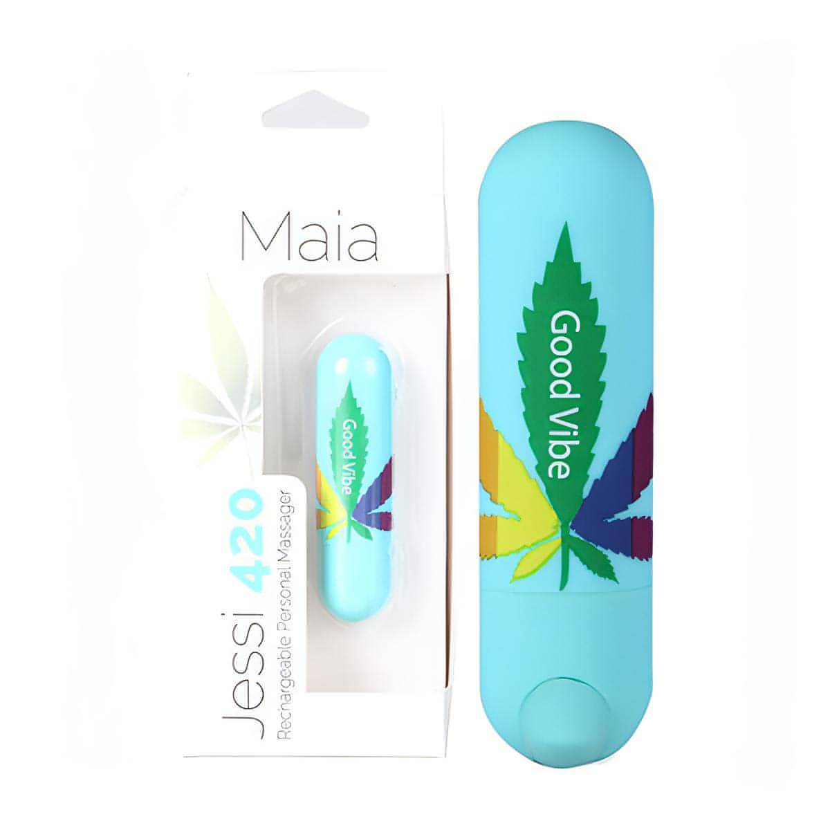 Maia Jessi 420 - Teal 7.6 cm USB Rechargeable Bullet - Btantalized.com.au