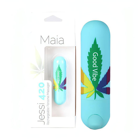 Maia Jessi 420 - Teal 7.6 cm USB Rechargeable Bullet - Btantalized.com.au