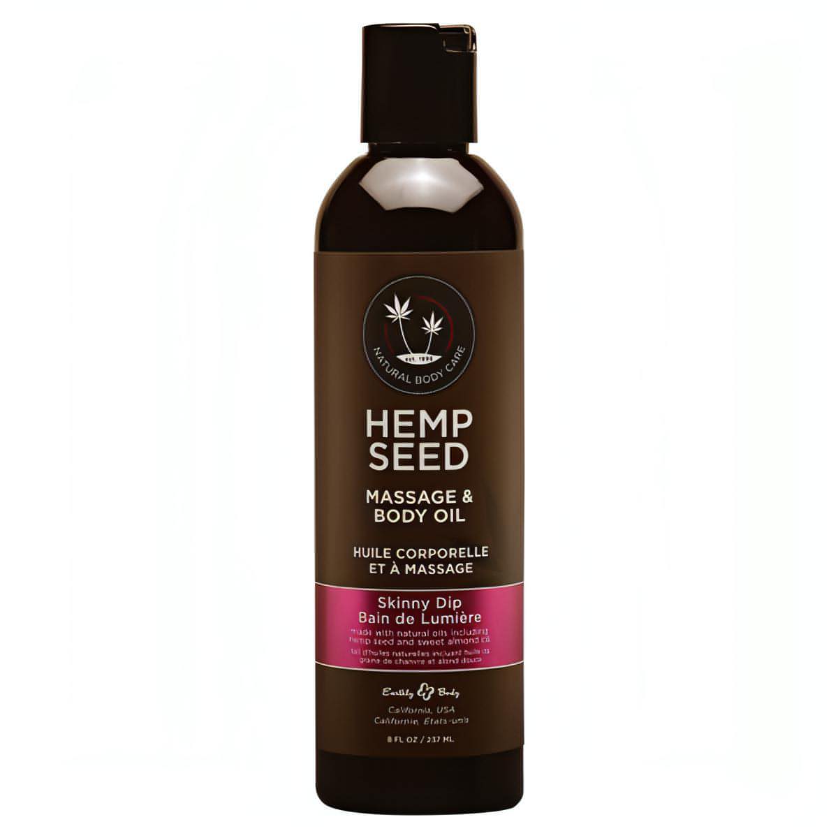 Hemp Seed Massage & Body Oil - Skinny Dip (Vanilla & Fairy Floss) Scented - 237 ml Bottle - Btantalized.com.au