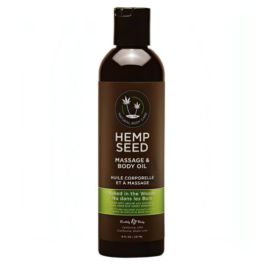 Hemp Seed Massage & Body Oil - Naked In The Woods ( Tea & Ginger) Scented - 237 ml Bottle - Btantalized.com.au