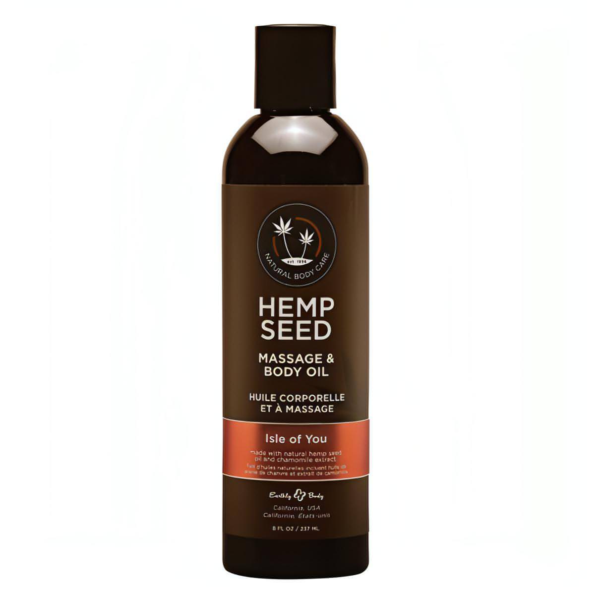 Hemp Seed Massage & Body Oil - Coconut Water, Citrus & Vanilla (Isle Of You) Scented - 237 ml Bottle - Btantalized.com.au