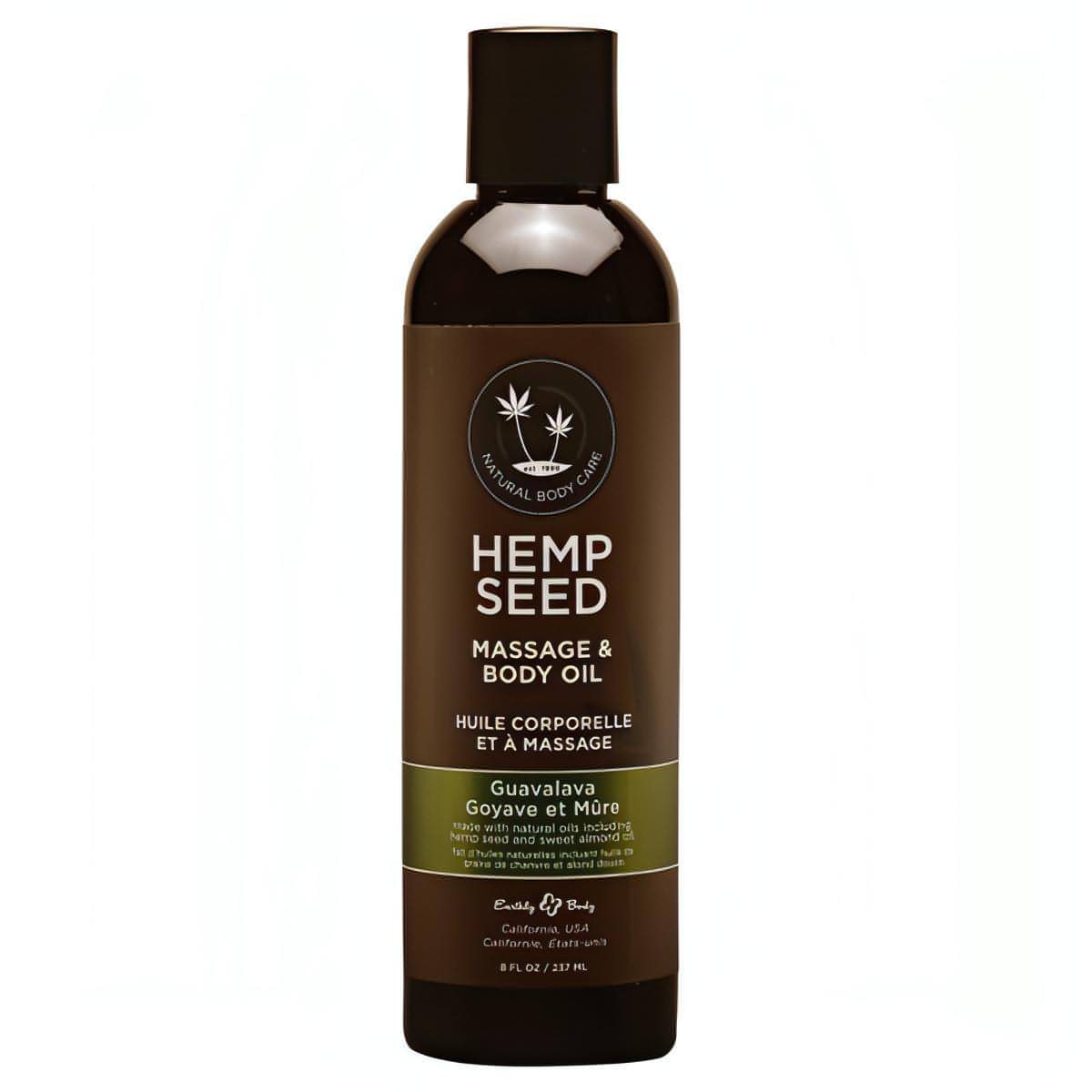 Hemp Seed Massage & Body Oil - Guavalava (Guava & Blackberry) Scented - 237 ml Bottle - Btantalized.com.au