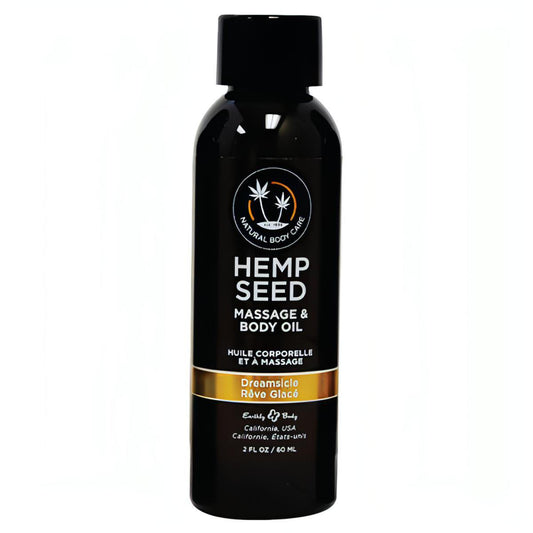 Hemp Seed Massage & Body Oil - Dreamsicle (Tangerine & Plum) Scented - 59 ml Bottle - Btantalized.com.au