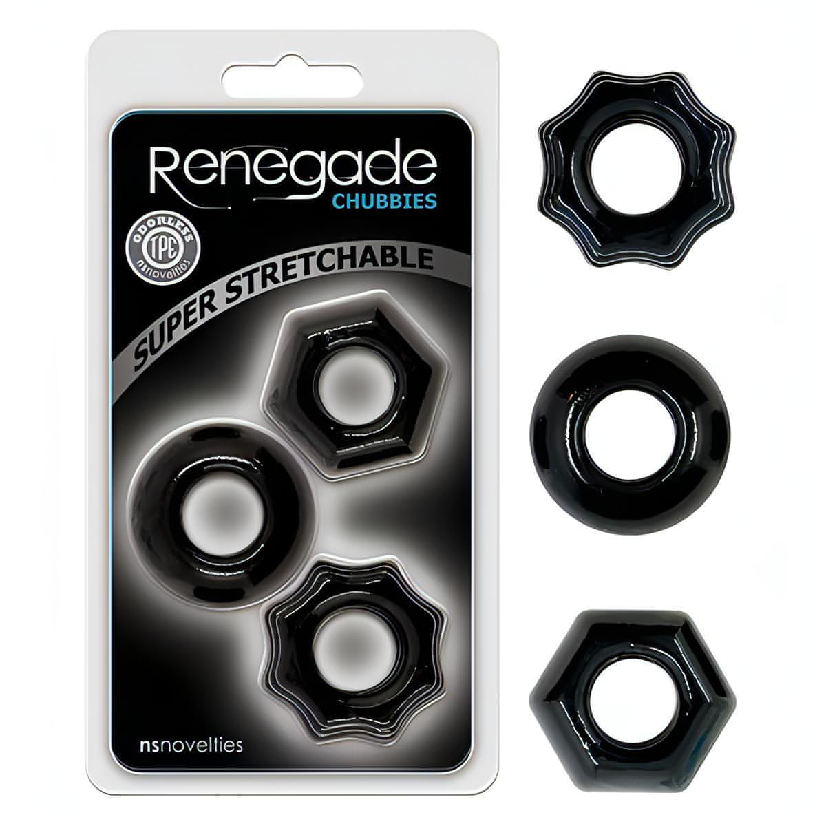 Renegade Chubbies - Black Cock Rings - Set of 3 - Btantalized.com.au