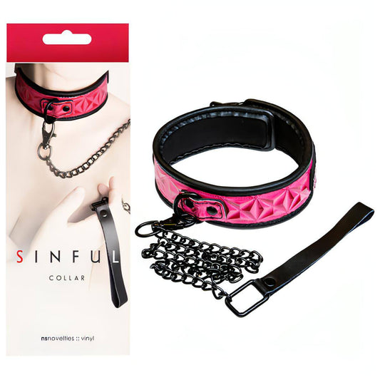 Sinful - Collar - Black/ Collar and Leash - Btantalized.com.au