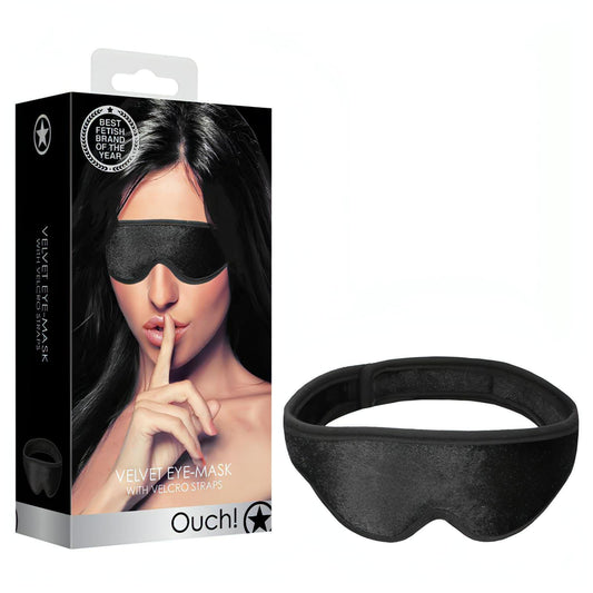 OUCH! Velvet & Velcro Adjustable Eye Mask -  Restraint - Btantalized.com.au